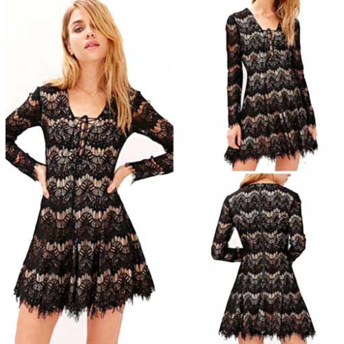Long Sleeves Lace Dress